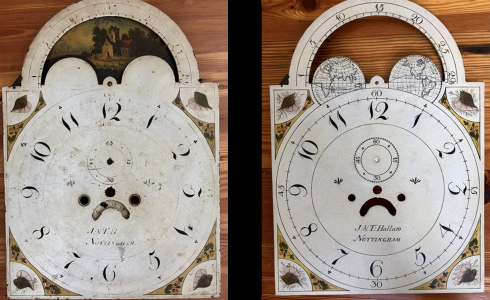 JT Hallum painted dial before and after